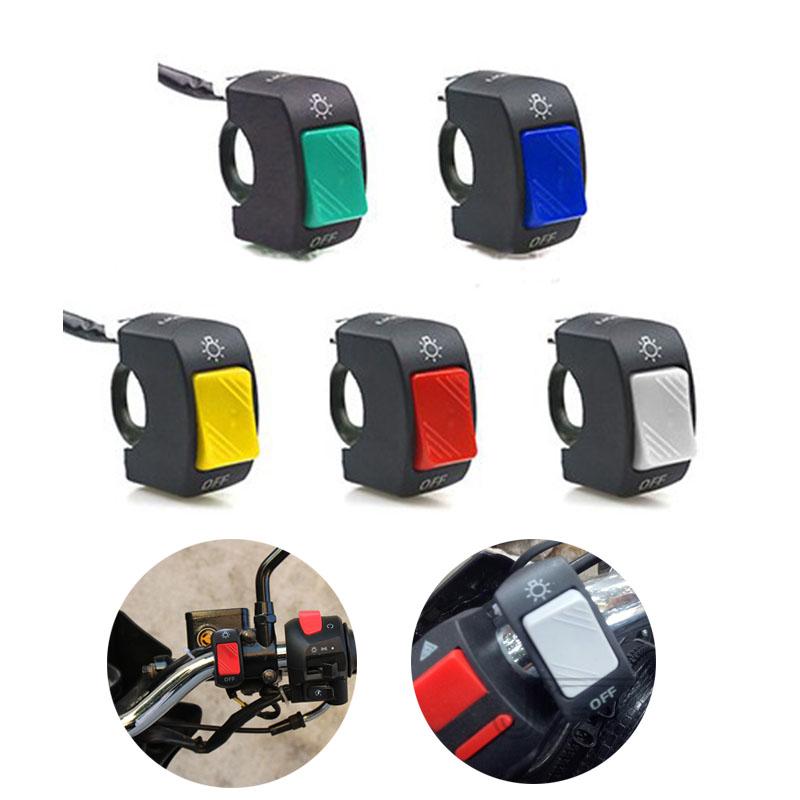 Product Introduction of 22mm 5 Colors Universal Motorcycle on-Off Switch Handlebar Button Bullet Connector Motorcycle Moto Trail Headlight Light Switch 22