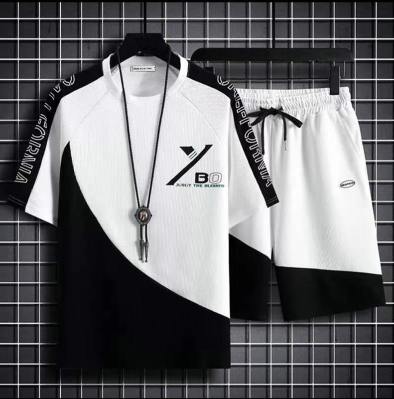 Bộ YBO Cộc Tay (1)Mùa Hè Nam Nữ Royal Chất Xốp Mềm Co Giãn nhẹ  Bộ quần áo tay ngắn thời trang Menswear Polo Có Cổ Ngắn Tay set  nam Shirt Shirt 1