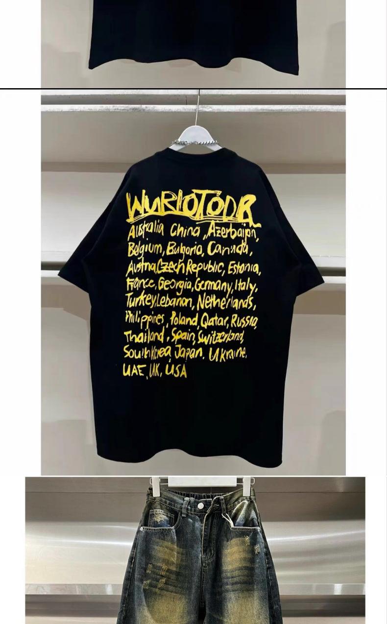 Product Introduction of Quần Jean Rách Cổ Điển Mùa Hè, Hàng Mới Về, Với Chữ Graffiti Mỹ Hợp Xu hướng Áo Thun ngắn Tay Cho Nam, Phong Cách Đường Phố Cao Cấp, 4566 Yêu Thích 4