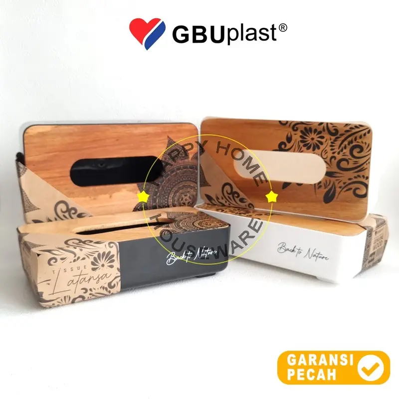 GBUplast LATARSA Small Tissue Box Dispenser Tempat Tissue Motif Kayu Back To Nature 2