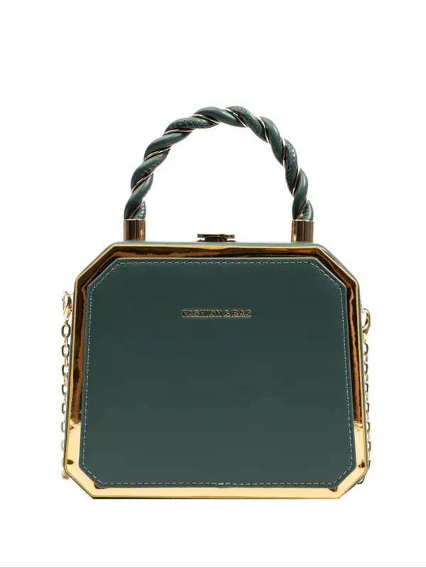 Women's Elegant Chain Strap Solid Square Bag, Trendy Minimalist Handbag, Chic All-match Handbag for Daily & Work Use 6