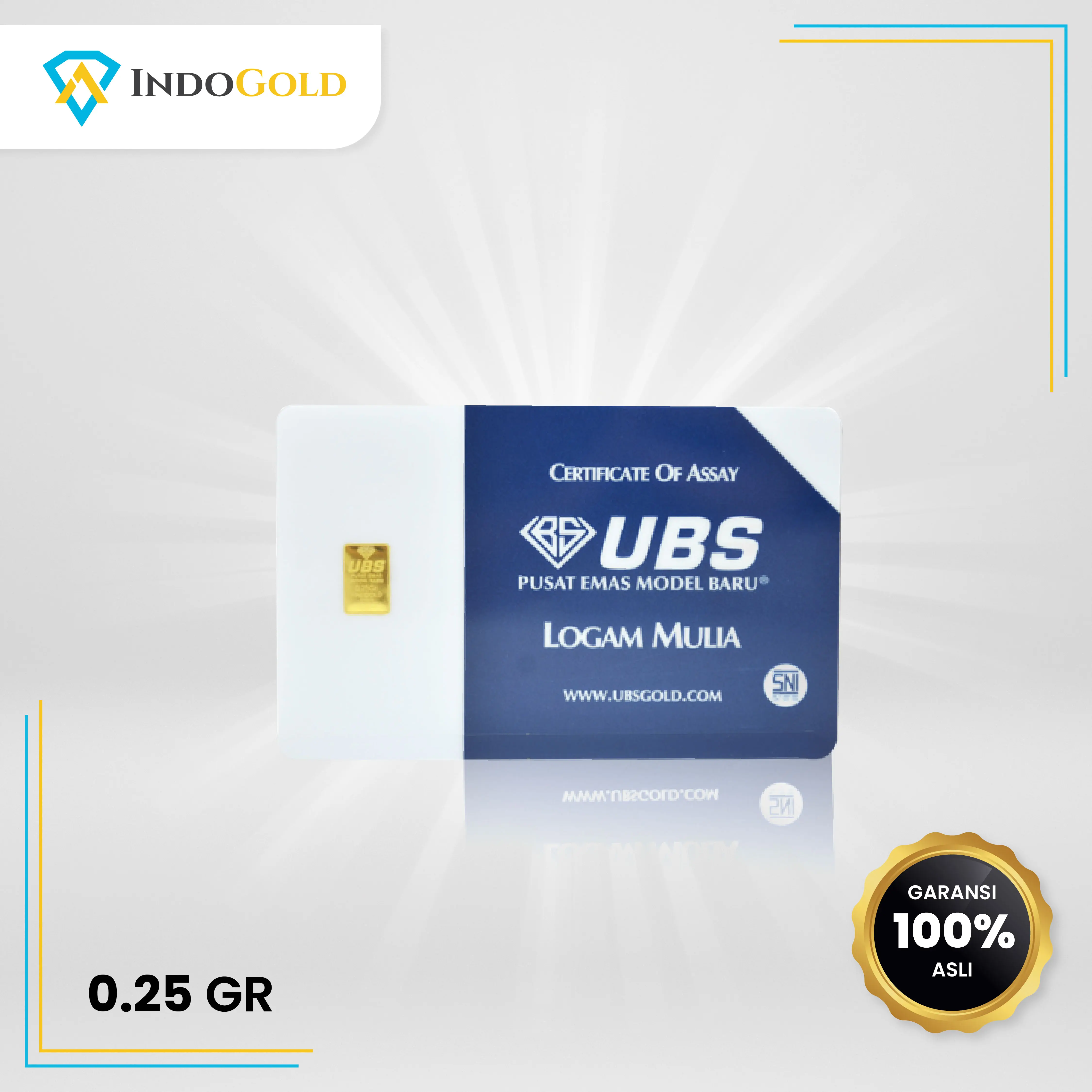 Logam Mulia UBS 0.25 gr Sertifikat Press