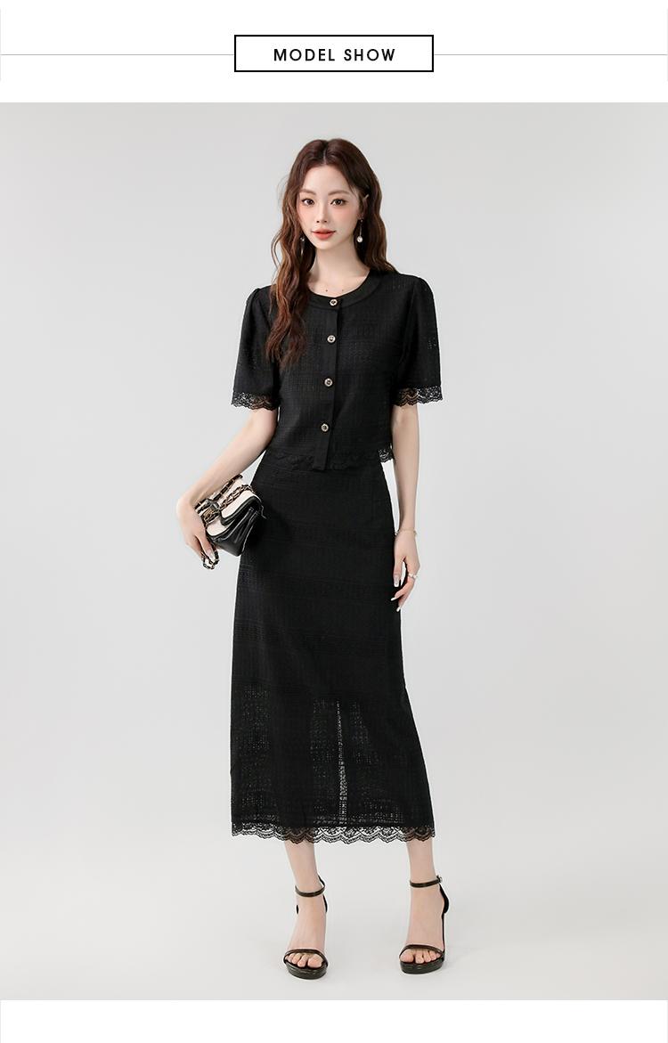 Product Introduction of Exclusive New High-End Dress 2025 Summer New Elegant Small Fragrance Style Heavy Lace Cover-Up Slimming Long Set Dress Luxury Women's Fashion 8