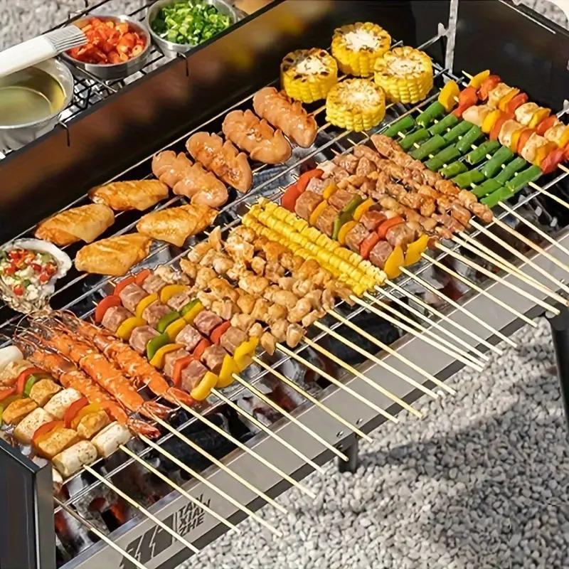 Stik bambu/Sturdy Disposable Barbecue Fruit Wood Sticks /tusuk sate kentang spiral / 20 cm isi /tusukan cumi/Bamboo SticksPeralatan Tusuk Sate Kayu