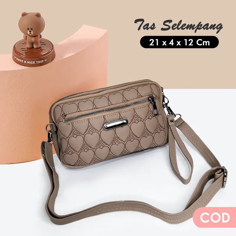 Tas selempang wanita sling bag mini tas korea kecil tas wanita kulit sintetis mini bag hitam 0