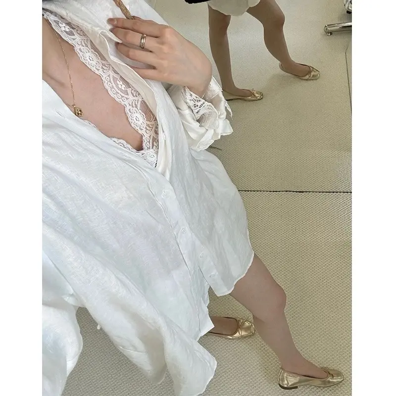 @Nguyenhanhnhi - Set 2 áo sơ mi dài + áo ren