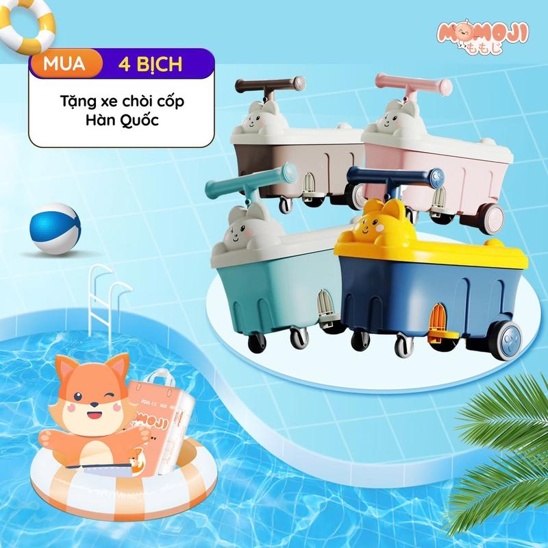 [Tặng quà]COMBO 4 Bịch Bỉm MOMOJI Mỏng Mịn,Thấm Hút Tốt Cho Bé 1