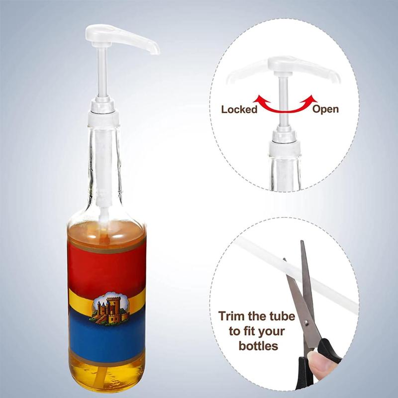 Syrup Pump Head, 1 Count Hand-pressed Design Syrup Dispenser Pump, Kitchen Durable Plastic Syrup Bottle Pump 6