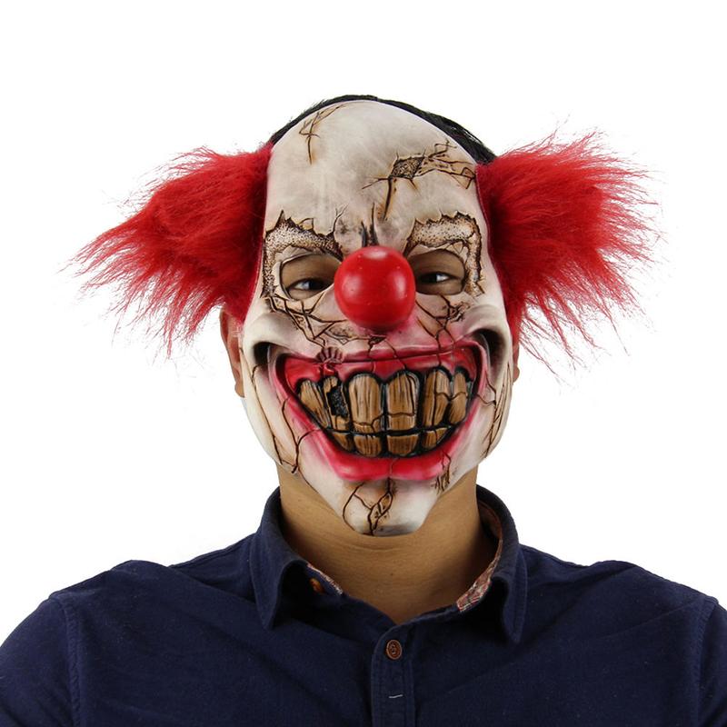 TOF-Mặt Nạ Cao Su Toàn Mặt, Chú Hề Đáng Sợ, Trang Phục Halloween, Ác Quỷ, Đáng Sợ, Tiệc Tùng, Đạo Cụ Kinh Dị 1
