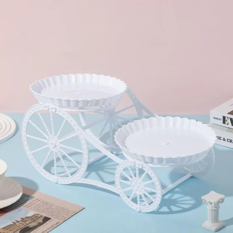 Carriage Design Cake Display Stand, 1 Pair Foldable Carriage Design Fruit Dessert Display Stand, Home Organizer for Wedding Birthday Party 4