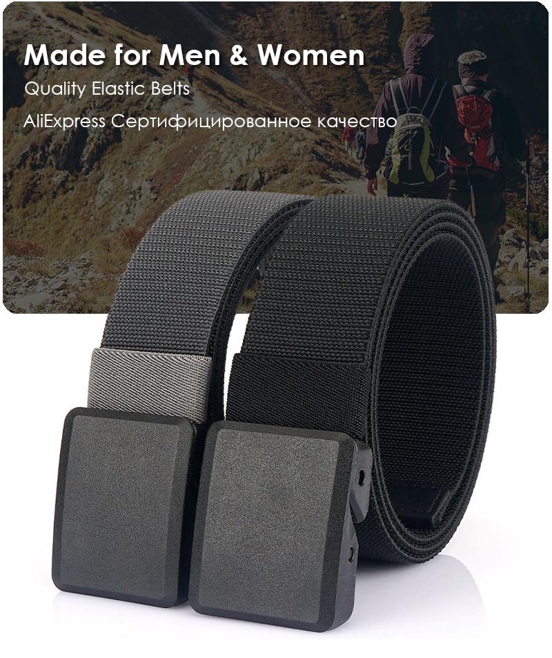 Product Introduction of Metalless Elastic Belt for Men and Women Premium Plastic Buckle Stretch Casual Belt 120cm Jeans Girdle Male 7