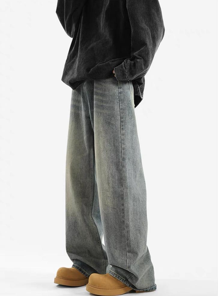 Product Introduction of Men's jeans, baggy jeans, straight legs, retro, American style. 11