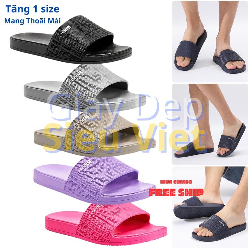 [tăng 1 size]Dép Lê Cao SuLuofu Đúc Liền   Nguyên Khối PVC  Nam Nữ Quai Ngang Siêu Bền Đẹp Chống Thấm Nước Chống Trơn Trượt DéP Slipper Đế Bằng