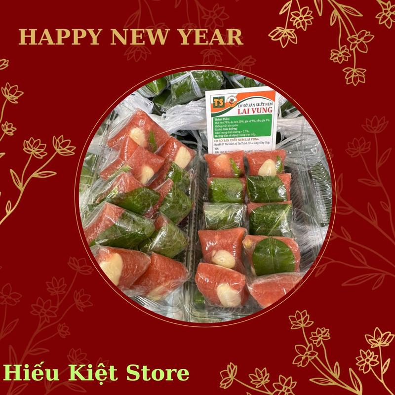 COMBO 10 HỘP NEM LAI VUNG: GỒM NEM CHUA 160GR VÀ NEM BÌ THỊT 180GR - 1 HỘP GỒM 10 CHIẾC - ĐẶC SẢN LAI VUNG ĐỒNG THÁP [Gửi kèm muối tiêu]hữu cơ thịt & hải sản đã chế biến
