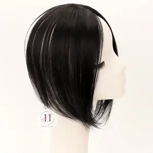 Toupee Hair Topper Hair Clip Poni Belah Tengah Penutup Botak Penutup Uban Wig Wanita Hair Clip Rambut Black Brown Coklat