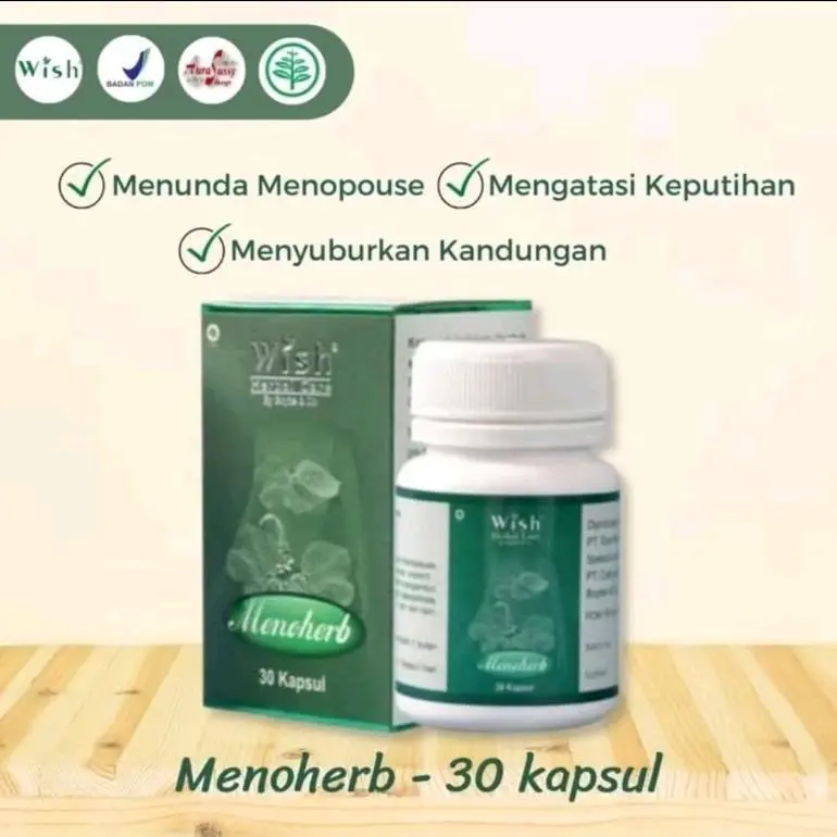 Kapsul Herbal WISH MENOHERB Original untuk Wanita Lanjut Usia dan Menopause Dini Original 1