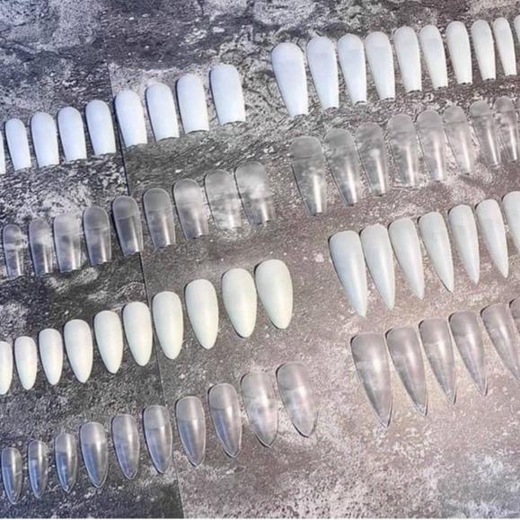 Móng úp Hsm  phom vuông, form thang, nhọn, tròn, bầu nhám đục, nhám trong hàng loại 1