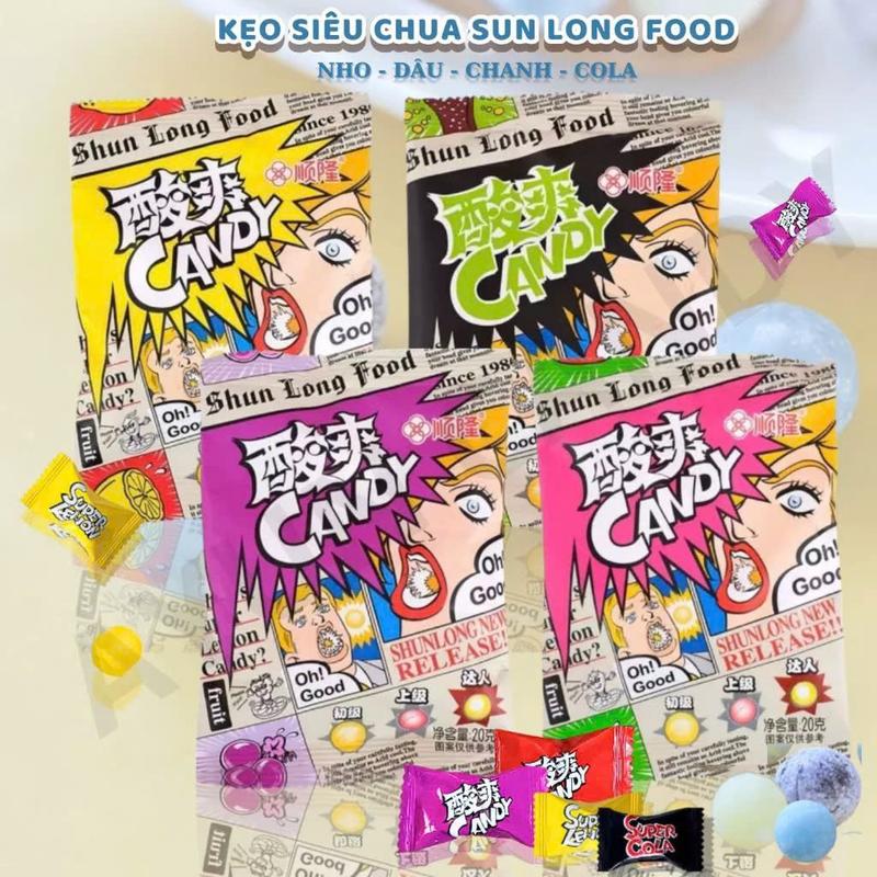 Kẹo Siêu Chua Super Cola Soda Lemon Vị Trái Cây Kẹo ăn vặt Kẹo ngậm siêu chua