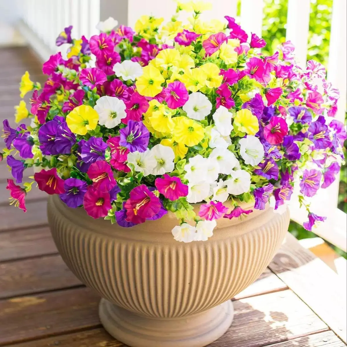 Morning Glory Artificial Flower, Colorful Morning Glory Flower Pot, Decorative Flower Pot for Home Garden Party Wedding Balcony