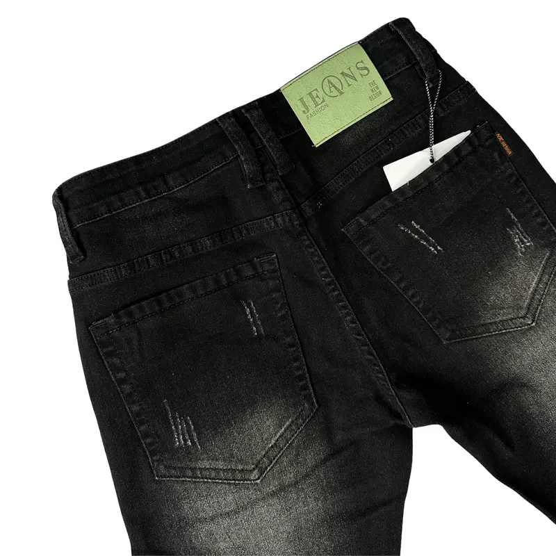 M-24: QUẦN JEANS NAM CAO CẤP ĐEN  RÁCH THỜI TRANG FORM SLIM Menswear Pants TOP Có Túi 3