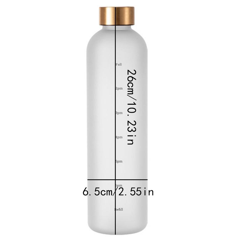 Simple Water Bottle, 1 Count Portable Large Capacity Sports Drinking Cup with Time Marker for Office School Camp Running 1