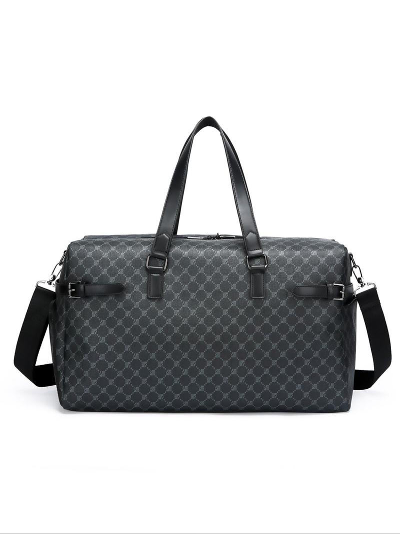 Product Introduction of 2025 New Style Geometric Pattern Travel Bag, Fashionable Large Capacity Duffel Bag for Daily Travel Work Commute, Casual Versatile Zipper Shoulder Bag for Women & Men 3
