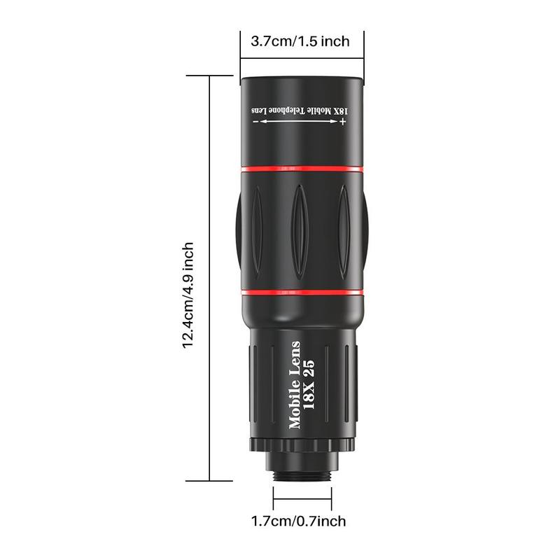 18X Magnification Mobile Phone Telescope Lens, Mobile Phone Zoom Lens With Tripod & Phone Clip & Cloth & Storage Bag & Lens Cover, Phone Accessories For Long Distance Shooting 1