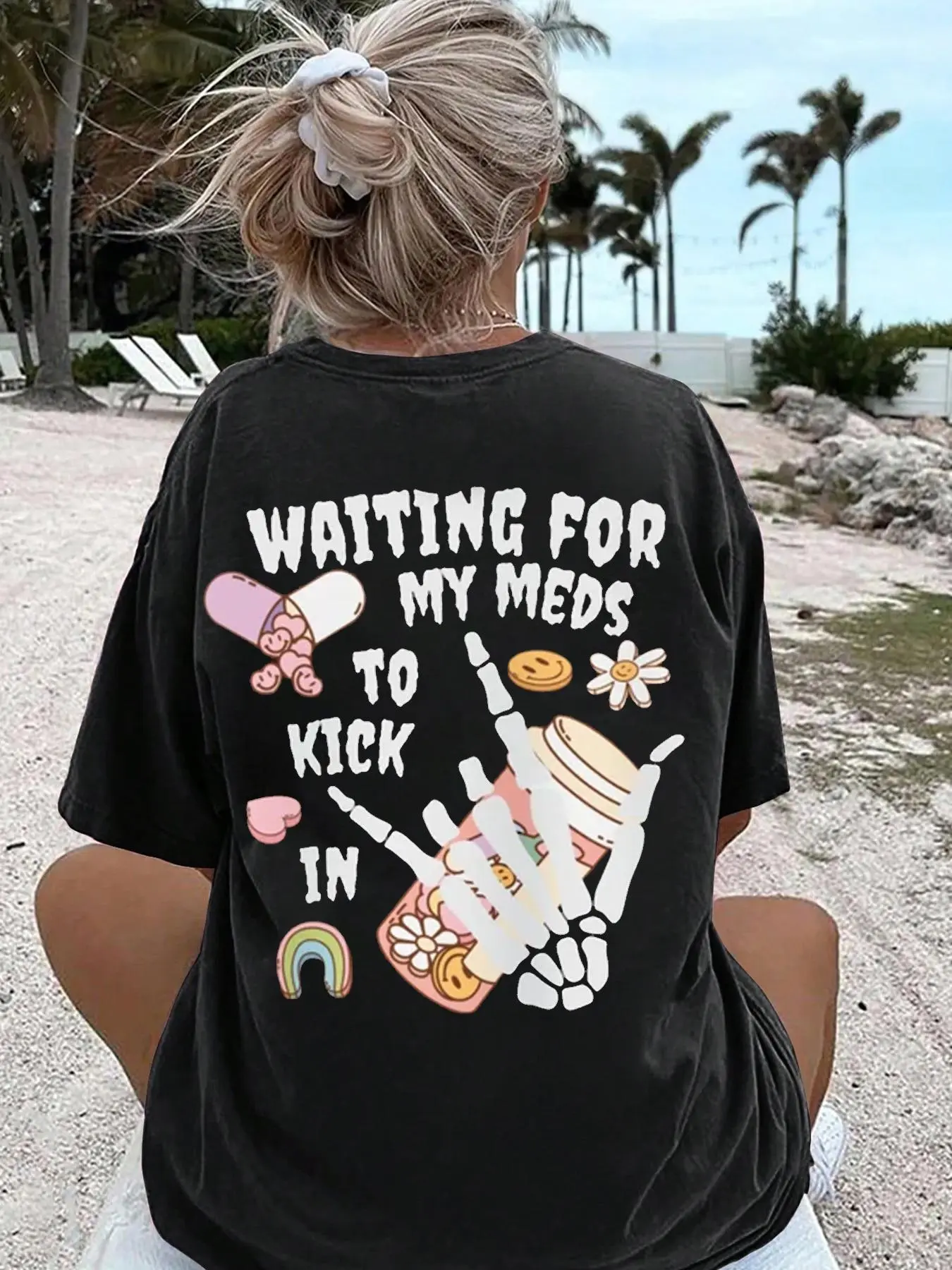 Women's Floral & Heart & Letter Print Round Neck Graphic Tee, Vintage Trendy Casual Graphic Print Drop Shoulder Short Sleeve T-shirt for Daily Wear, Ladies Summer Top Valentine's Gift