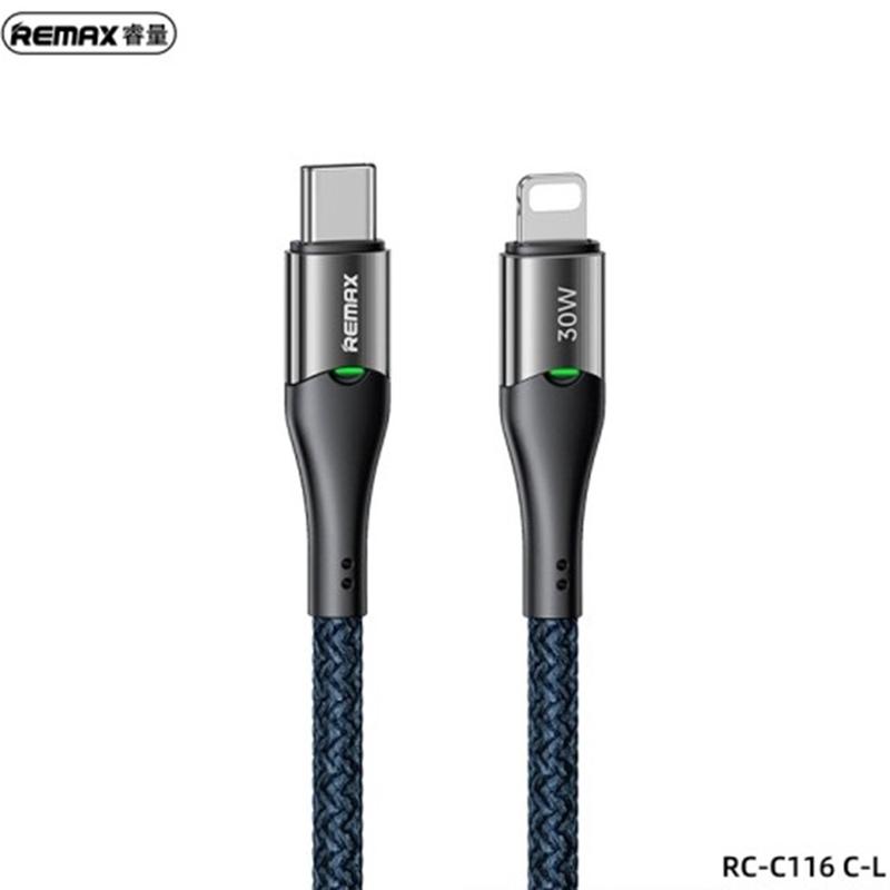 Cáp sạc nhanh 30W Remax RC 116 C-L có đèn led tự ngắt sạc dài 1 mét 2 Sạc Điện Thoại Phụ Kiện Usb