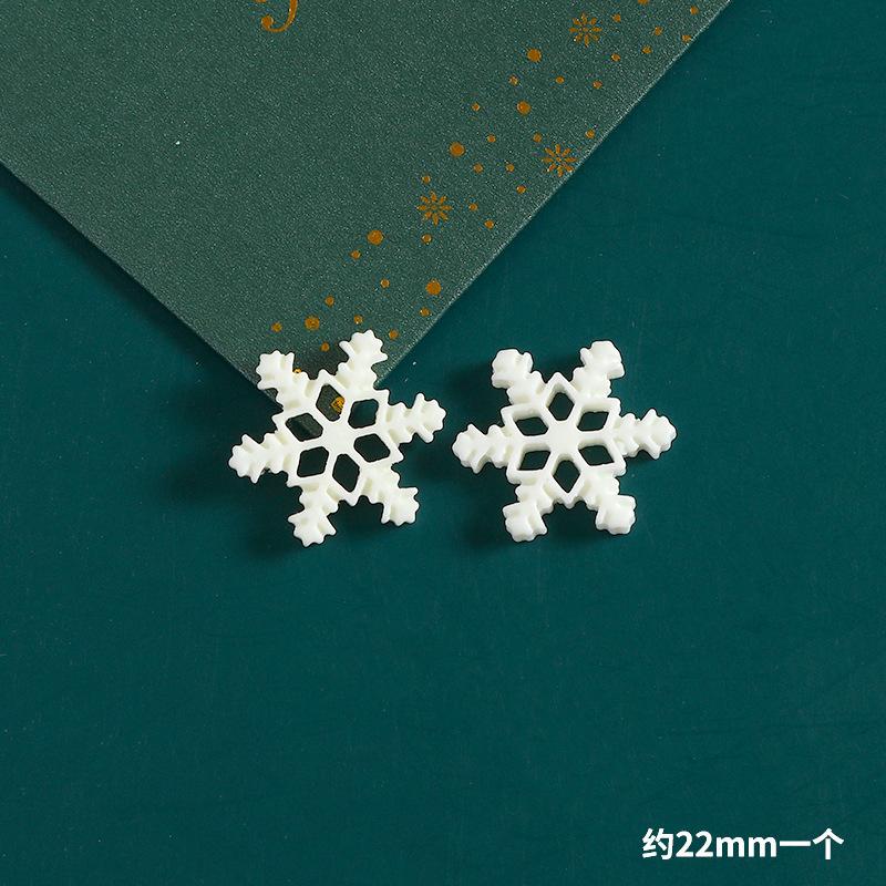 Product Introduction of 10pcs Christmas resin accessories glitter semi transparent snowflakes DIY phone cases, hair clips, holes, shoes, refrigerator patches, car keys, small ornaments, decorations 5