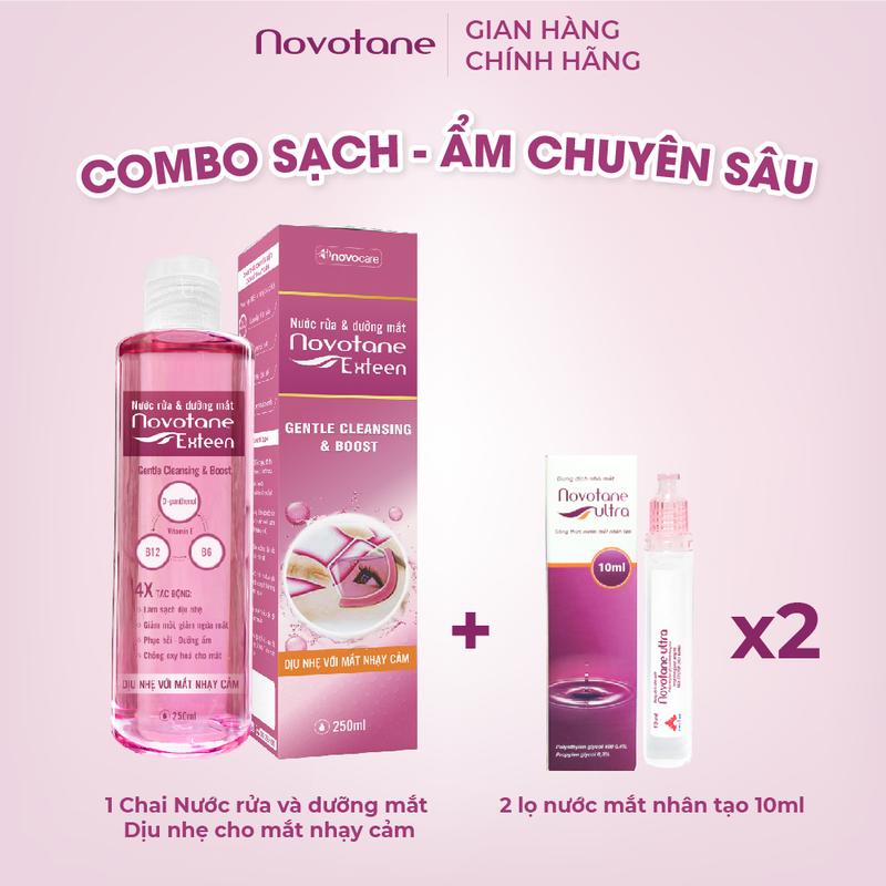 Combo nước nhỏ mắt lens và nước rửa mắt dịu nhẹ dưỡng mắt sạch sâu giảm khô mỏi thư giãn cho mắt