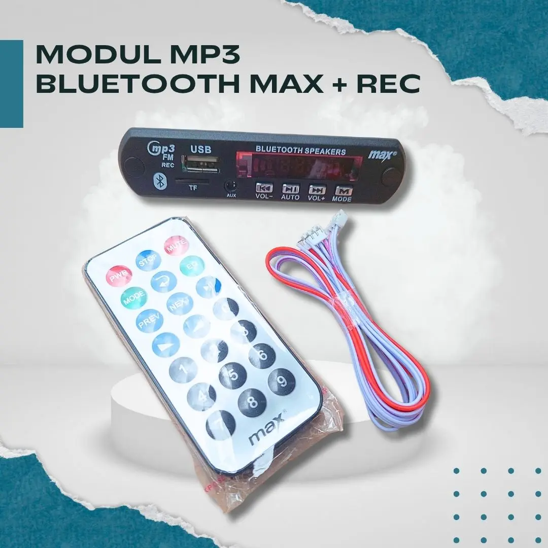 Modul MP3 Bluetooth MAX + REC – Paket Lengkap Pemutar & Perekam Musik DC 9V-12V