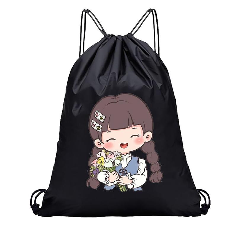 Tas Serut Hitam - Stringbag Wanita Lucu Kece Lotso Lucky | Devva.id Ransel Backpack Sekolah 5