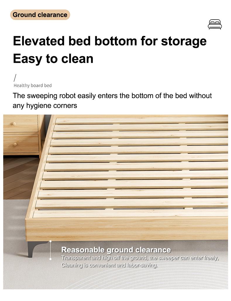 Product Introduction of Dreame Beds 100% Solid Wood bed frame wood assemble 180CM bed frame queen size 120/135/150CM bed frame double size single bed frame for home bedroom furniture bed king size 34