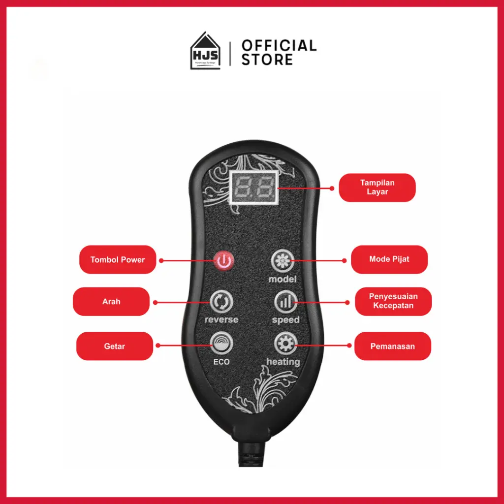 HJS Massager Mesin pemijat kaki Alat Pijat kaki Remote Sepenuhnya ...