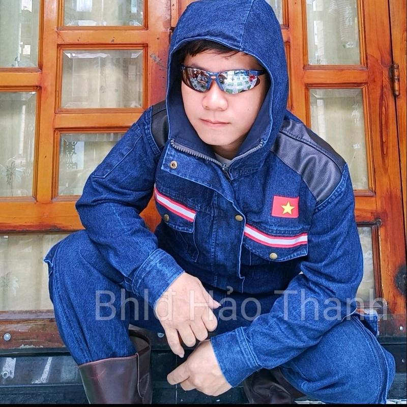 quần áo bảo hộ thợ hàn có mũ khoét lỗ dùng quạt chưa bao gồm quạt mũ may liền Trơn