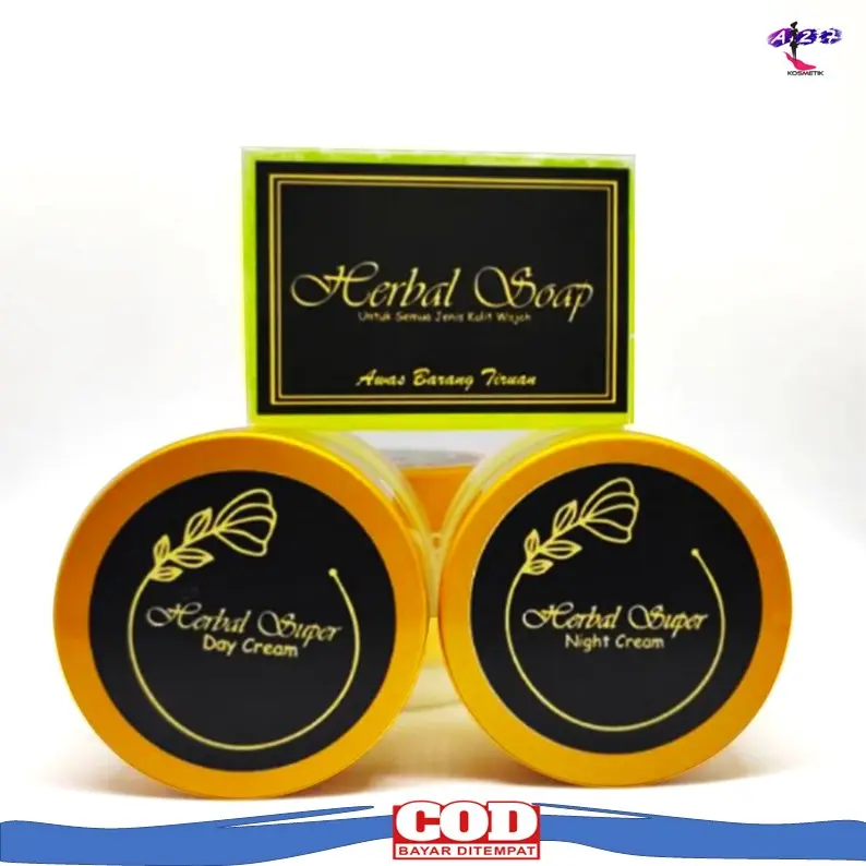 cream herbal super paket sabun cream siang dan malam 3in1 Pemutihan Kulit Kering Hitam Mencerahkan Perawatan Wajah Memutihkan Pencerah Pelembab