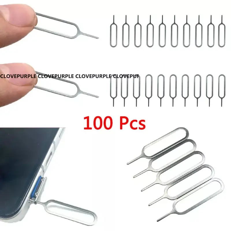 100 Pcs,Eject Sim Card Tray Open Pin Needle Key Tool Sim Card Tray Pin Eject Tool Universal Cell Phone Sim Cards Accessories