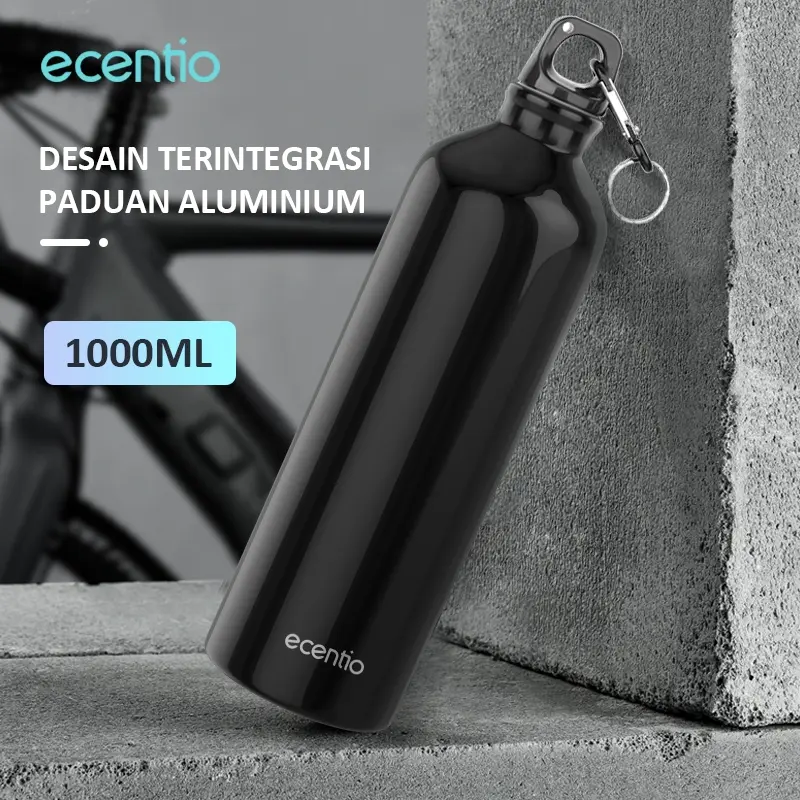 ecentio & FOODI botol air minum/Botol Air bicycle botol minum 615ml/750ml/1000ml Tumbler Sports Botol minum Aluminium/Sport Anti Bocor Botol 5