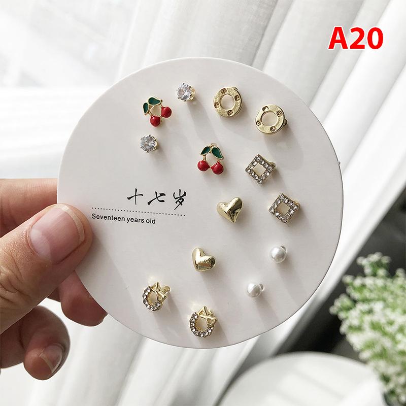 Product Introduction of Bộ Bông Tai Nữ Họa Tiết Nhỏ Thời Trang Hàn Quốc, 7 Đôi, Nhiều Đôi Bông Tai Đinh tán Hình Bướm Dễ Thương Hoa Hoa Tai Women Khuyên Tai 18