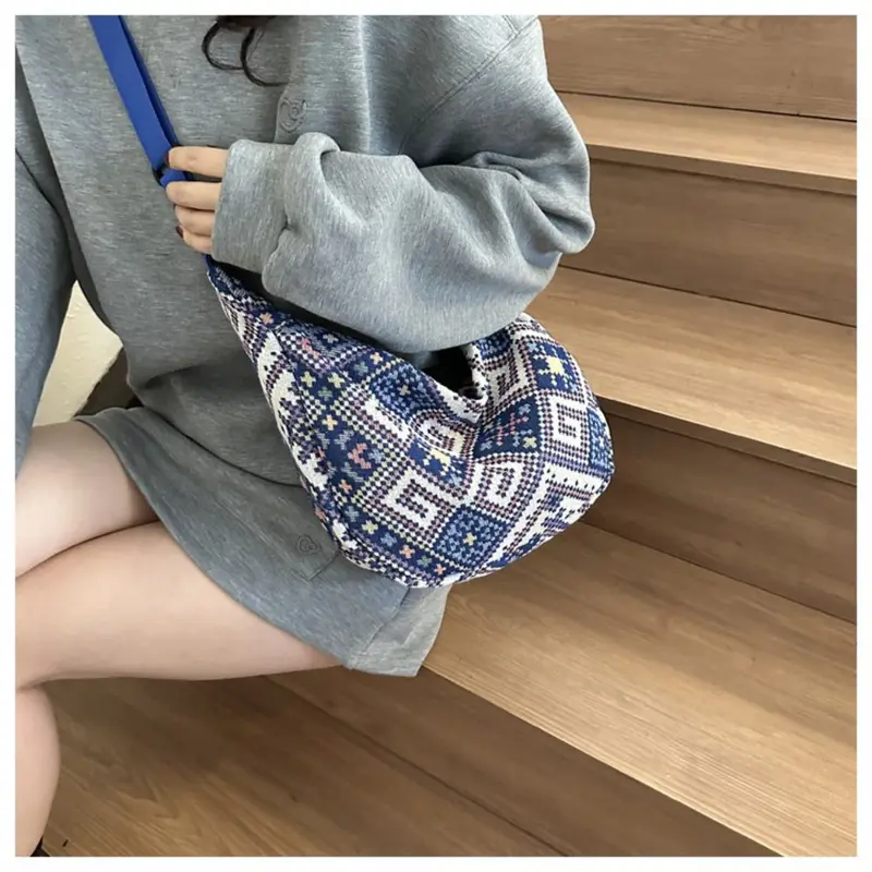 Túi Vải Đeo Vai, Thời Trang, Dung Tích Lớn, Phong Cách Dân Tộc, túi Messenger, Túi Xách, Dành Cho Nữ, Nữ 6