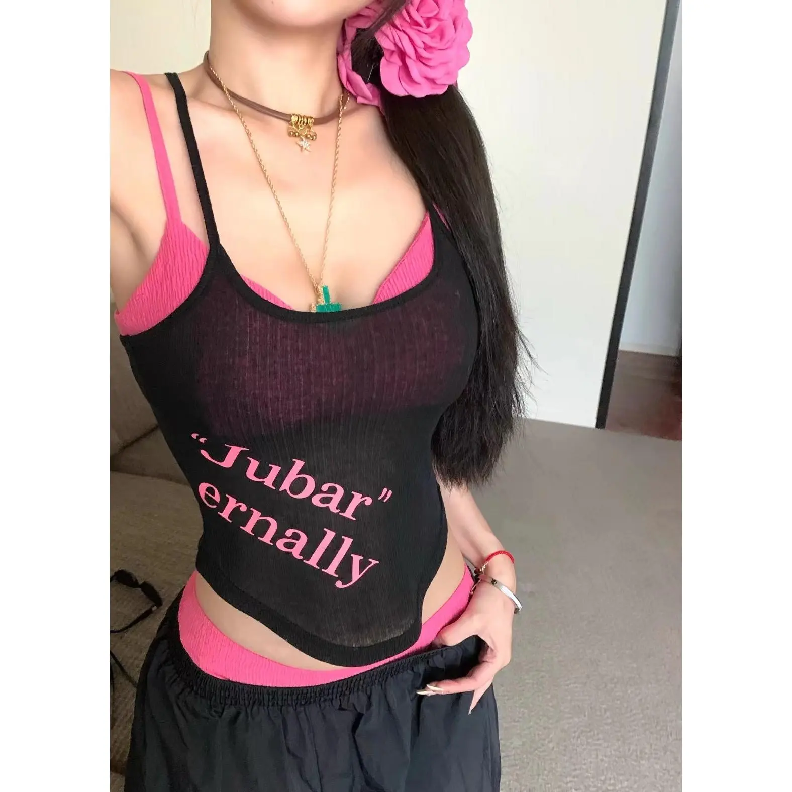 Áo Yếm In Hình, Mỏng, Dành Cho Nữ, Đồ Bơi Bikini, Có Đệm Ngực, Thích Hợp Cho Mùa Hè, Bộ Đồ Top Women Cổ Tròn Umi