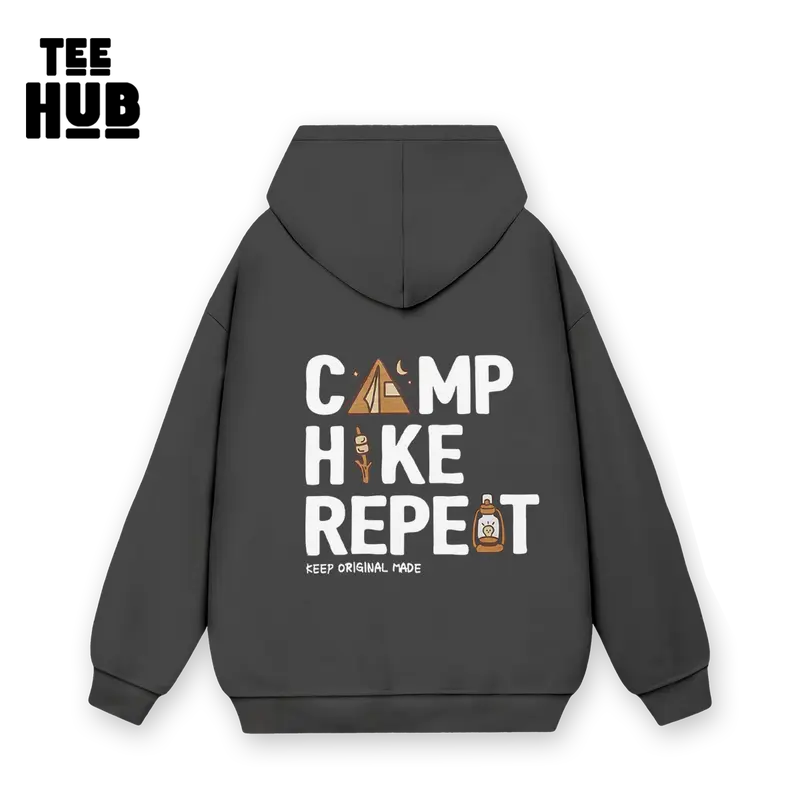 Áo Hoodie nỉ bông TEEHUB Camp nam nữ form rộng thu đông Local Brand 3