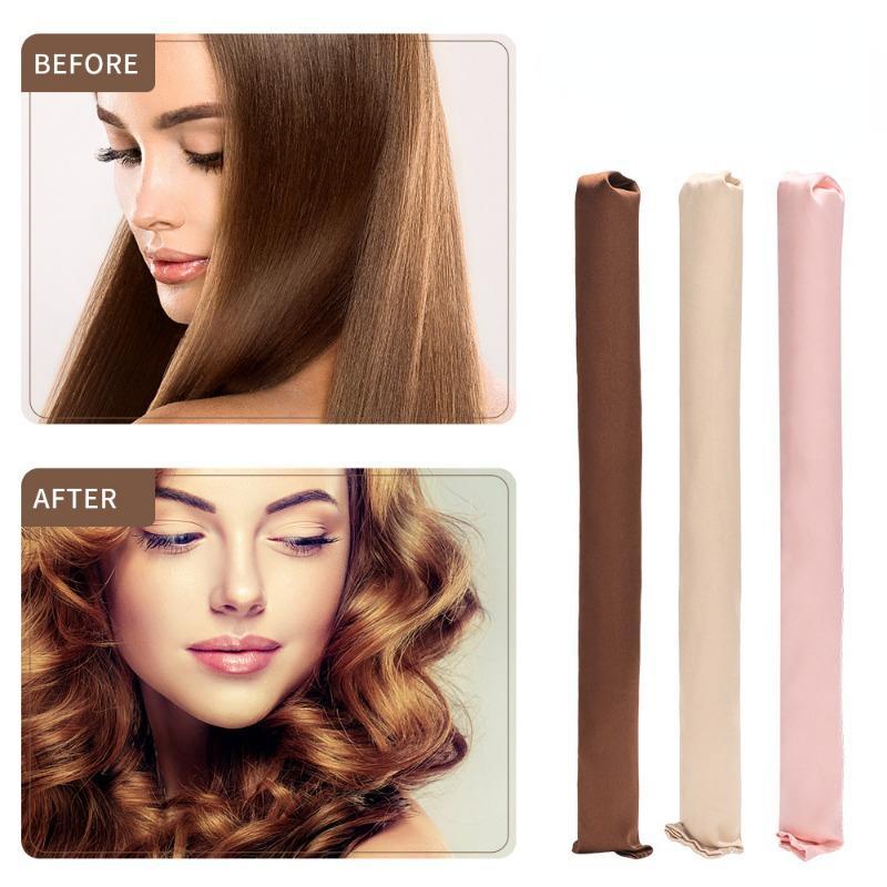 Silk Ribbon Pink Heatless Hair Curler - Soft Rubber Hair Rollers For Sleeping Curls | Buy Now With Express International Delivery