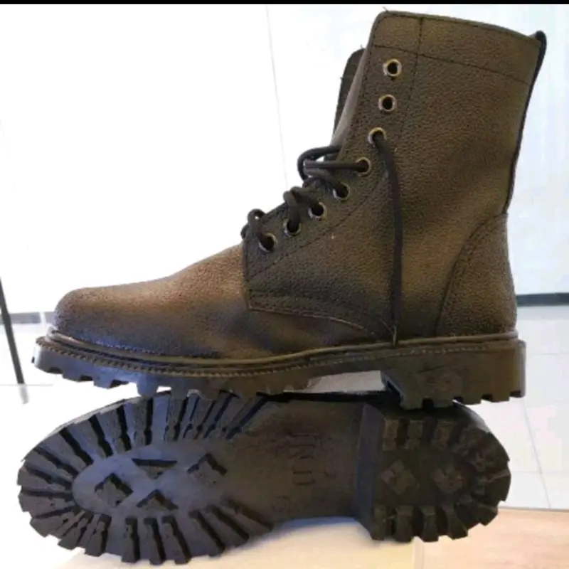 Sepatu Pdl Kulit Jeruk Linmas Banser Security Satpam Tni Polri Shoes Boots 0