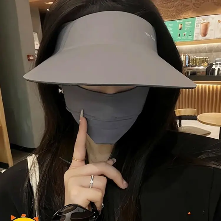 Sun Protection Hat Women's Summer Air Top UV-Proof Seamless Integrated Foldable Sports Sun-Proof Big Brim Sun Hat