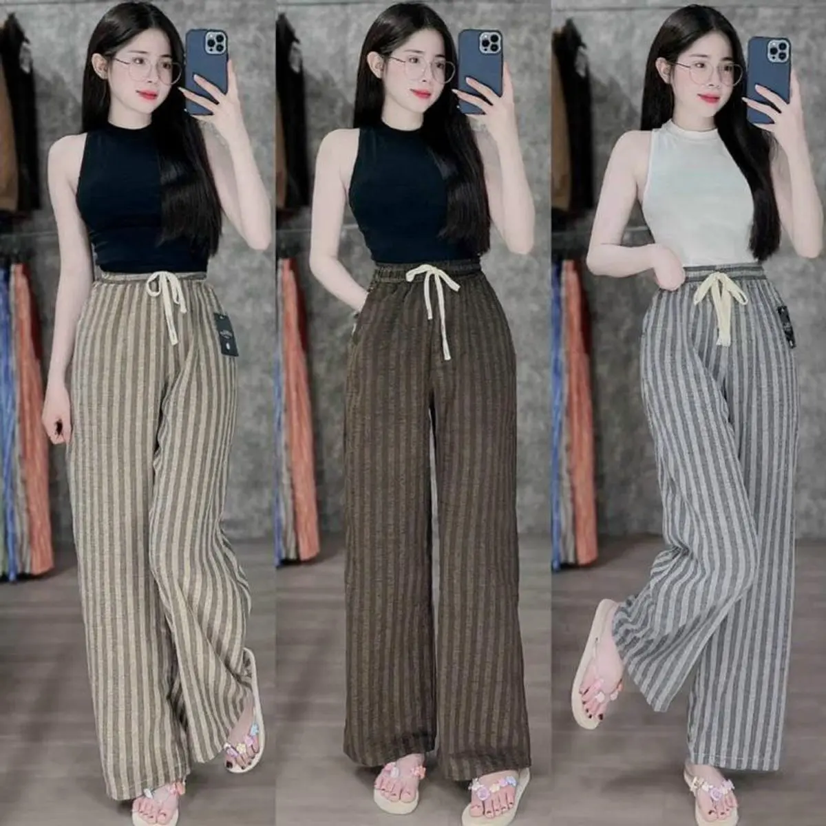 SET 2 món áo thun TĂM LẠNH kèm quần chất thun gân tăm có TÚI KEM