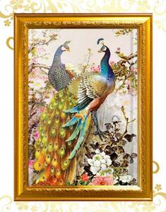 กรอบรูป นกยูงคู่ กรอบเสริมฮวงจุ้ย กรอบมงคล งานมงคล