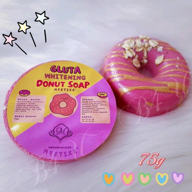 Product Introduction of Sabun Donut 75g GLUTA Whitening Soap Mencerahkan Memutihkan Kulit Face Wash Body Care Body Wash Kulit Kering 11