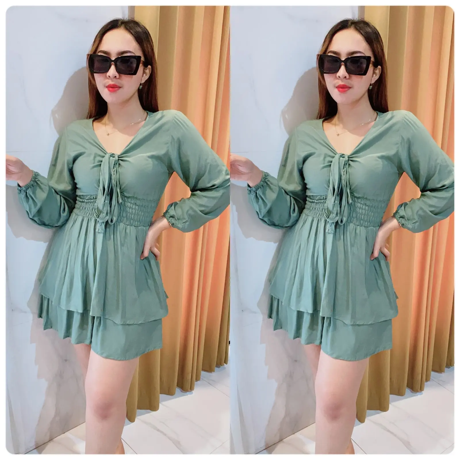 Grosir Natalia | Farah Dress Motif Polos Bahan Rayon Baju  Wanita  Pendek  Simple Casual Busui  Midi